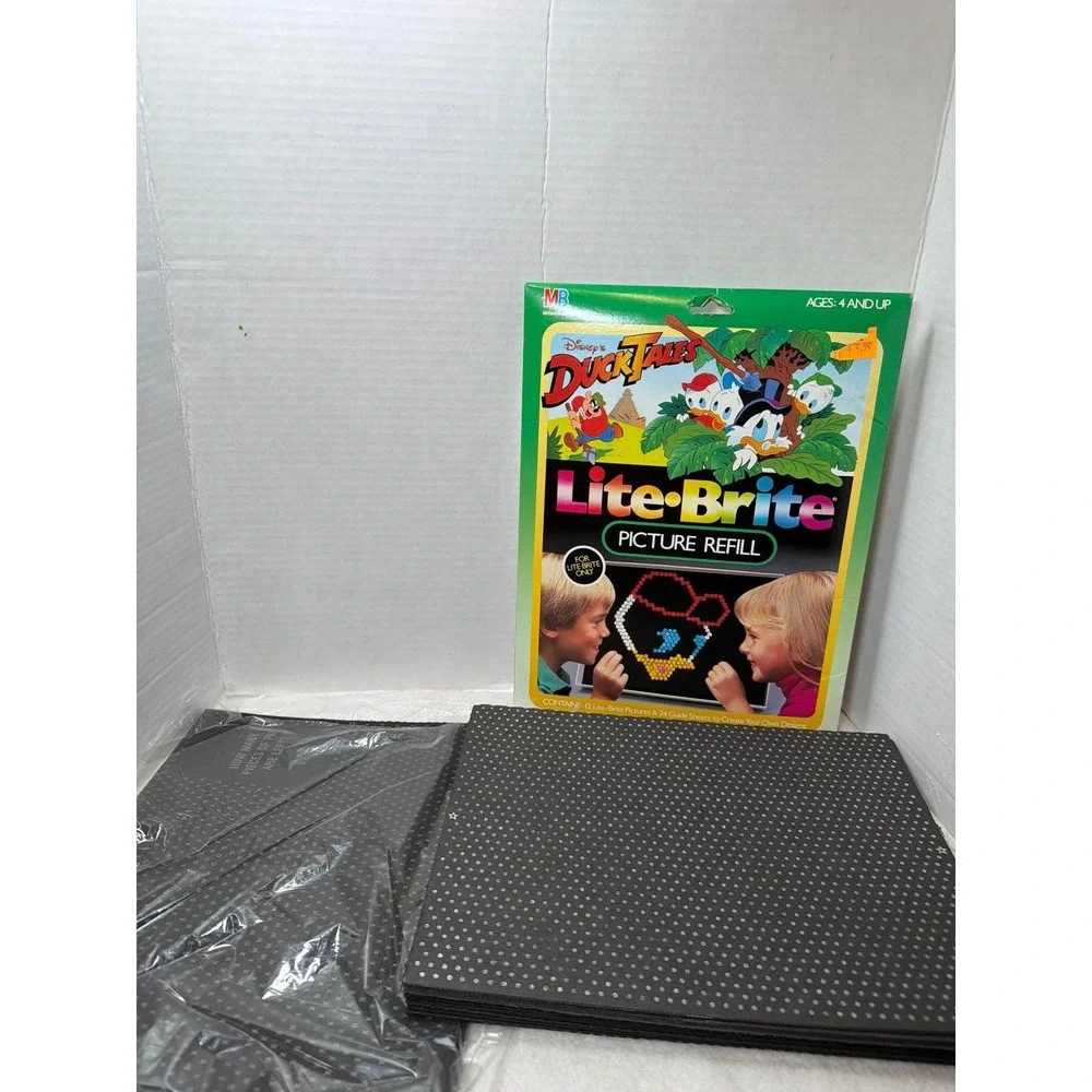VTG‎ 1981 Lite Brite w Orig Box 92 Blank Refill Guides Disney DuckTales NO PEGS